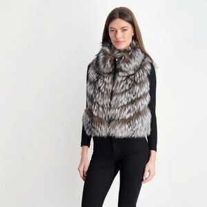 NWT BRAND NEW GORSKI MONTREAL REVERSIBLE CHEVRON FOX VEST SIZE SMALL